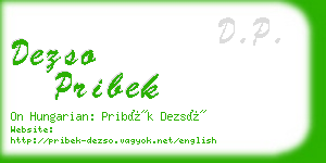 dezso pribek business card